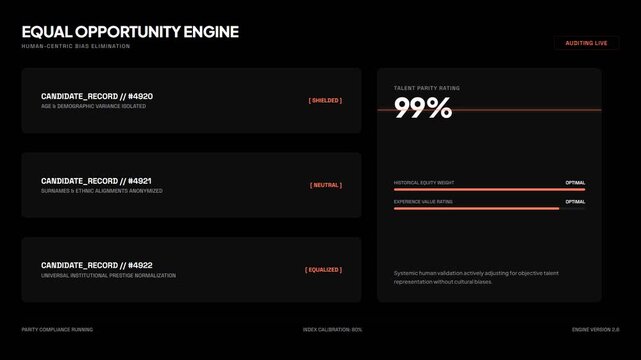 Equal opportunity engine concept with progress bars.