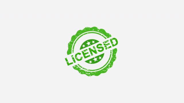 Green Licensed Rubber Stamp Seal Animation.
Official Licensed Approval Stamp Motion Graphic.
Green License Verification Badge Animation.