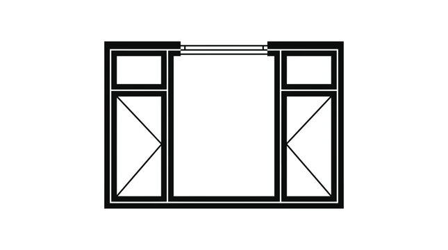 Modern window frame, architectural design, clean lines