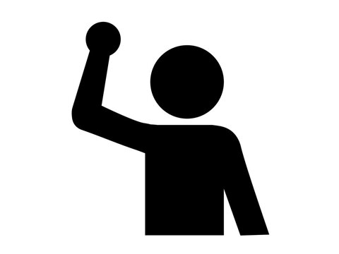 Business person fist pump icon