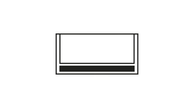 Simple Minimalist Graphic Design of a Rectangular Frame with Black Line