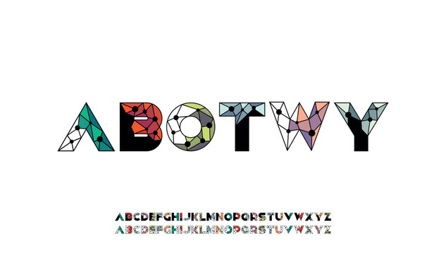 blockchain technological capital letter font design