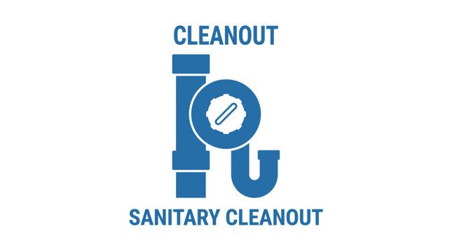 Sanitary Cleanout Pipe Icon Symbol