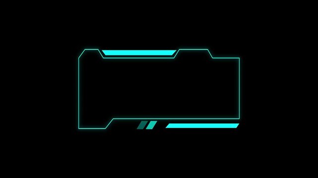 Futuristic HUD frame displays digital computer programming parameters. Advanced HUD frame highlights modern information technology media. Engineering graphics with HUD frame.