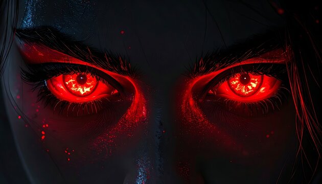 Intense fiery gaze
