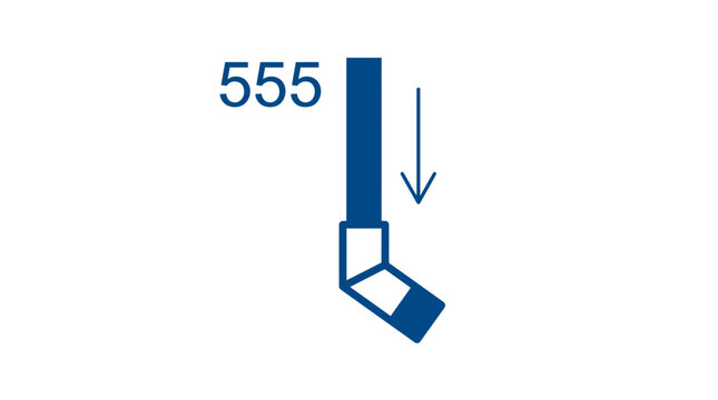 Abstract Blue 555 Number and Arrow Icon