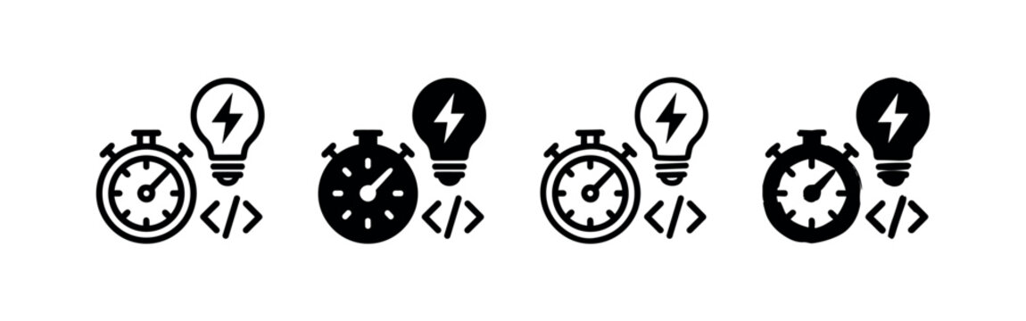 Fast Software Coding and Efficient Development Icon Set