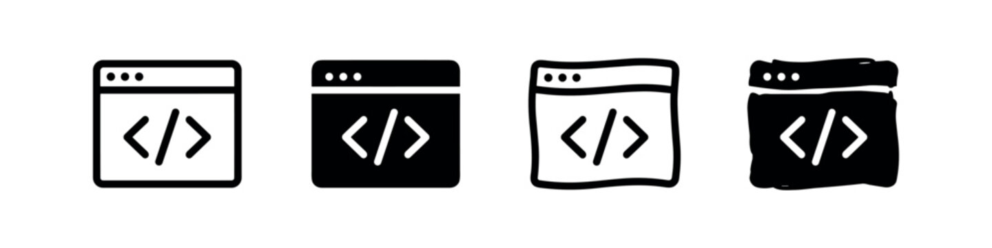 Programming and Web Development Code Icons Set