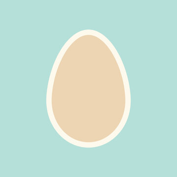 A simple illustration of a single egg on solid background