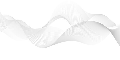Fototapeta premium Vector wave digital white and gray gradient blend futuristic technology. Beautiful dynamic smooth space texture background. flow tech transparent line stripe energy connection web music and sound.