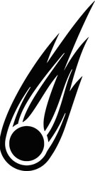 Black Meteorite Icon Silhouette, Space Object © M