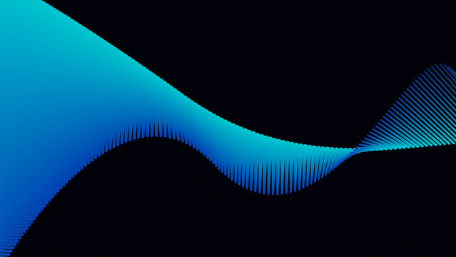 abstract blue gradient wave on black background