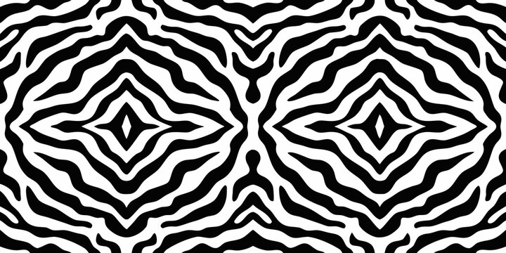 abstract zebra stripe pattern black and white seamless design