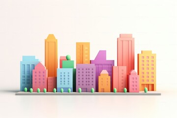 Fototapeta premium City silhouette white background architecture skyscraper.