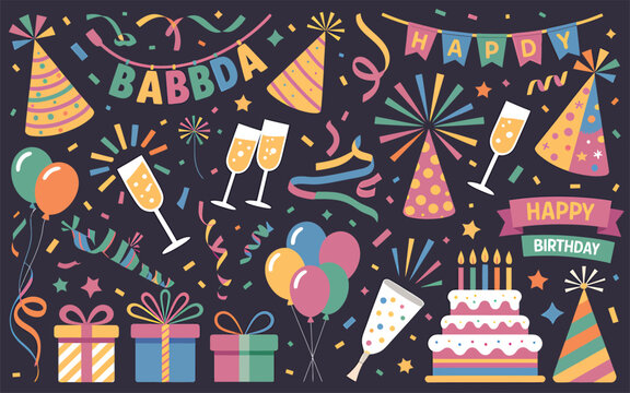Birthday Party Celebration with Colorful Decorations and Gifts