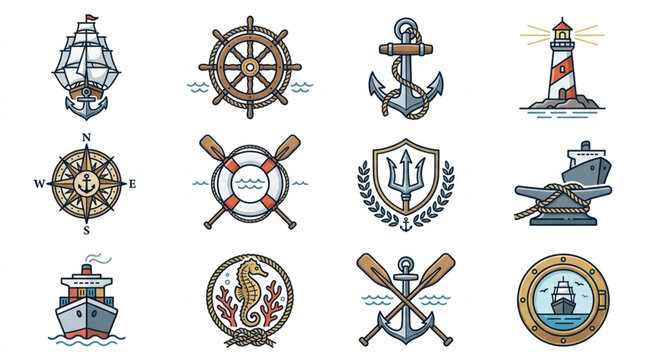 Nautical and Maritime Symbols Collection