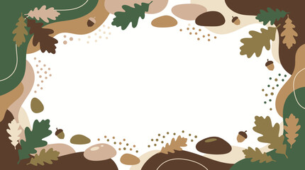 Autumn oak leaves and acorn decorative frame illustration. © Kyle