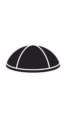 Fototapeta premium Black kippah icon, jewish hat symbol, simple silhouette