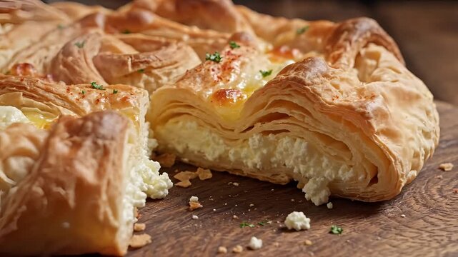 Delicious Homemade Cheese Pie with Flaky Phyllo Dough.