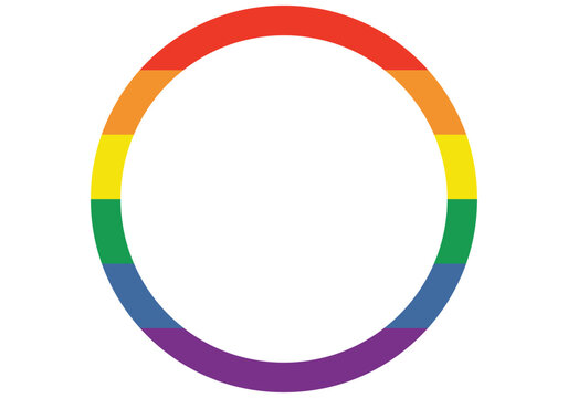 C&iacute;rculo formado por las franjas de colores de la bandera del orgullo lgbtq