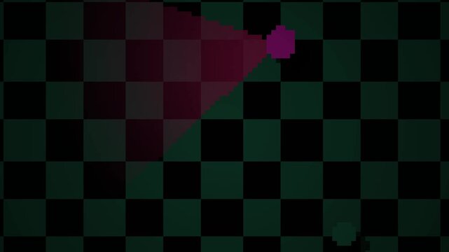 Abstract checkerboard pattern with geometric shapes and color gradients