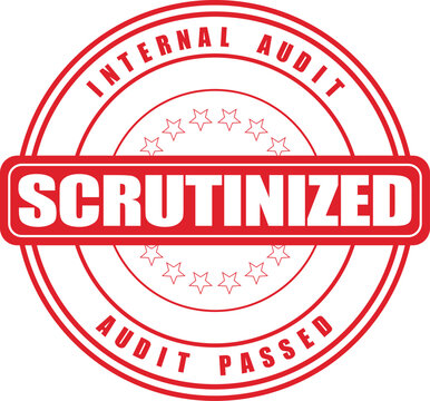 Internal audit passed stamp for scrutinizing business operations and compliance with regulations and policies