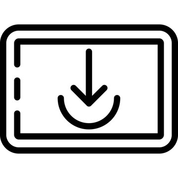 Arrow down to arc Icon