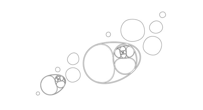 Abstract Fibonacci Spiral of Circles, Mathematical Concept, Geometric Design