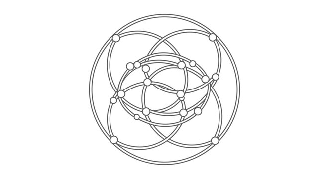 Abstract Geometric Network Structure with Interconnected Nodes and Lines