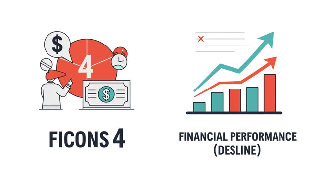 Comprehensive Professional Business Financial Chart Icon Set Featuring Upward Growth and Downward Decline Trends with Detailed Bar Graphs and Directional Arrow Symbols for Data Analysis
