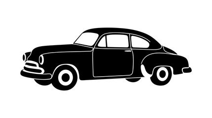 Obraz premium classic car silhouette on white background vintage