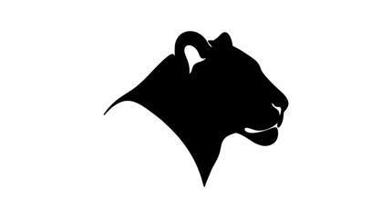 panther head silhouette on white background animal © Creator Rima  Akter