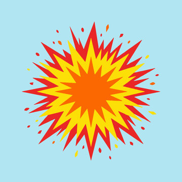 A vibrant graphic illustration of a colorful starburst explosion effect