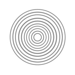 Fototapeta premium A simple graphic illustration featuring many concentric circles on a white background