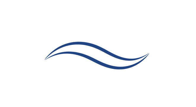 Blue wave symbol logo design element.