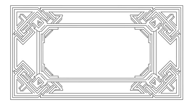 Celtic knotwork ornamental border design.