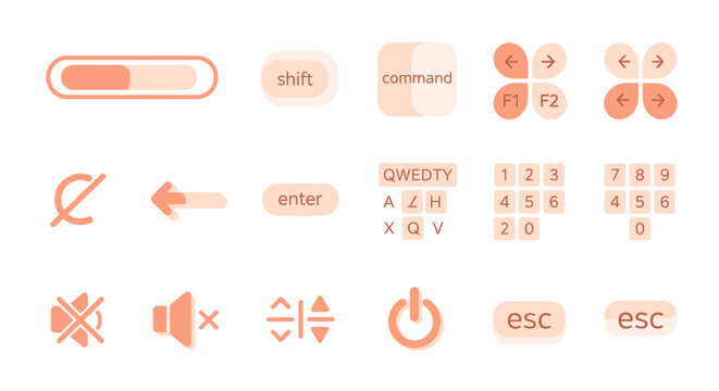 Collection of computer keyboard buttons.