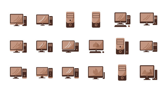 Collection of old computer monitors.