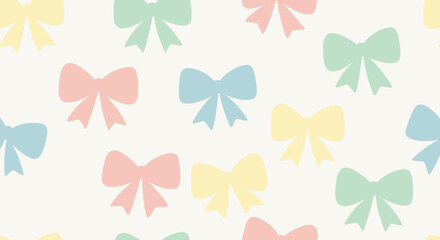 Fototapeta premium Colorful bows in various pastel shades.