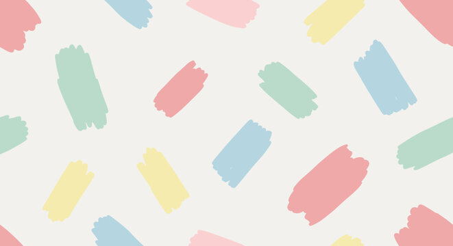 Colorful Brush Strokes on White Background.