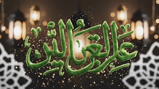 Islamic Calligraphy of Bismillah Islamic New Year Celebration Background.