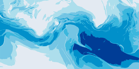 Abstract swirling blue and white fluid motion, evoking the dynamism of water currents or atmospheric patterns, a visually striking graphic resource © Sanatçi