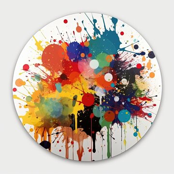 An abstract paint splatter sticker design.