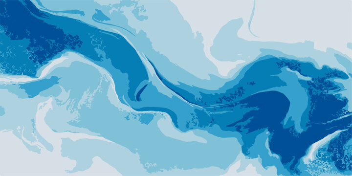 Abstract blue and white fluid swirl creating a dynamic, artistic background pattern that evokes the flow of water or liquid motion