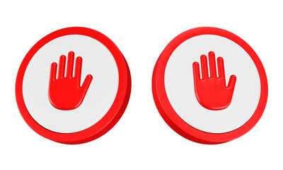 Obraz premium stop icon 3d render circle button