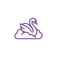 Fototapeta premium Swan In Clouds Logo