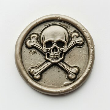 Seal Wax Stamp skull crossbones jewelry pendant locket.