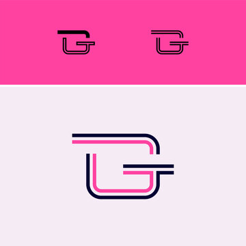 Letter G, digital alphabet cyber font, including set of three different set letters, vector illustration 10EPS
