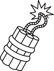 Obraz premium Vector illustration of dynamite sticks with burning fuse dynamite explosive detonation military isolated strategy. Vector illustration