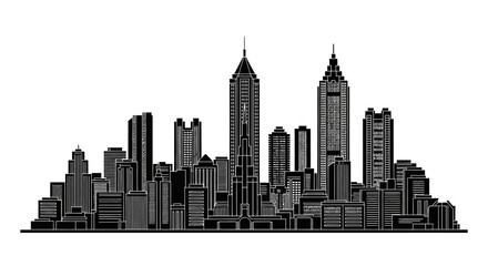 Obraz premium Atlanta Skyline Silhouette Vector Illustration